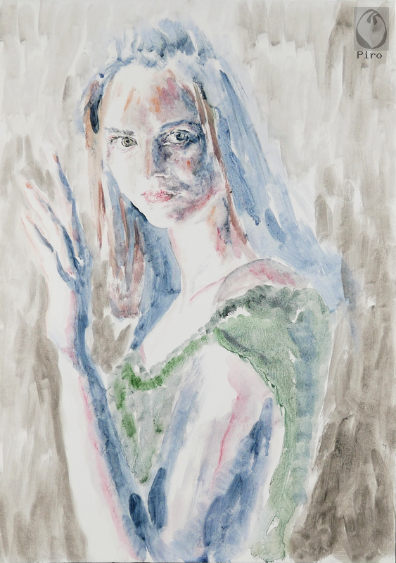 oil on paper - olio su carta di Piro